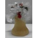 CAMPANA di NATALE  gialla con decori da appendere  (H  15  cm. / diametro 10 cm.)